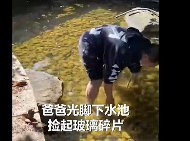 傳送帶廠家：榜樣！爸爸赤腳下水撈寶寶扔的玻璃渣
